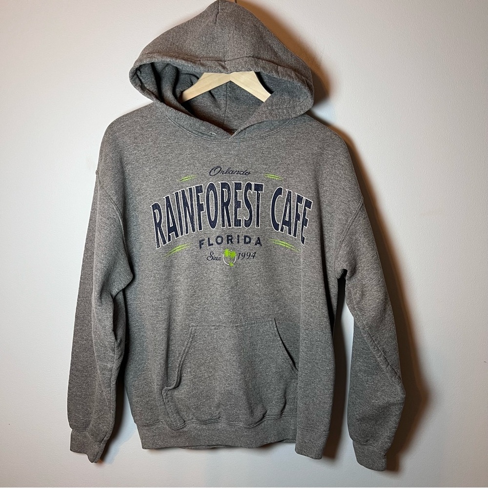 Rainforest Cafe Orlando Florida Hoodie Adult M Gray Sweatshirt - Travel Vacation